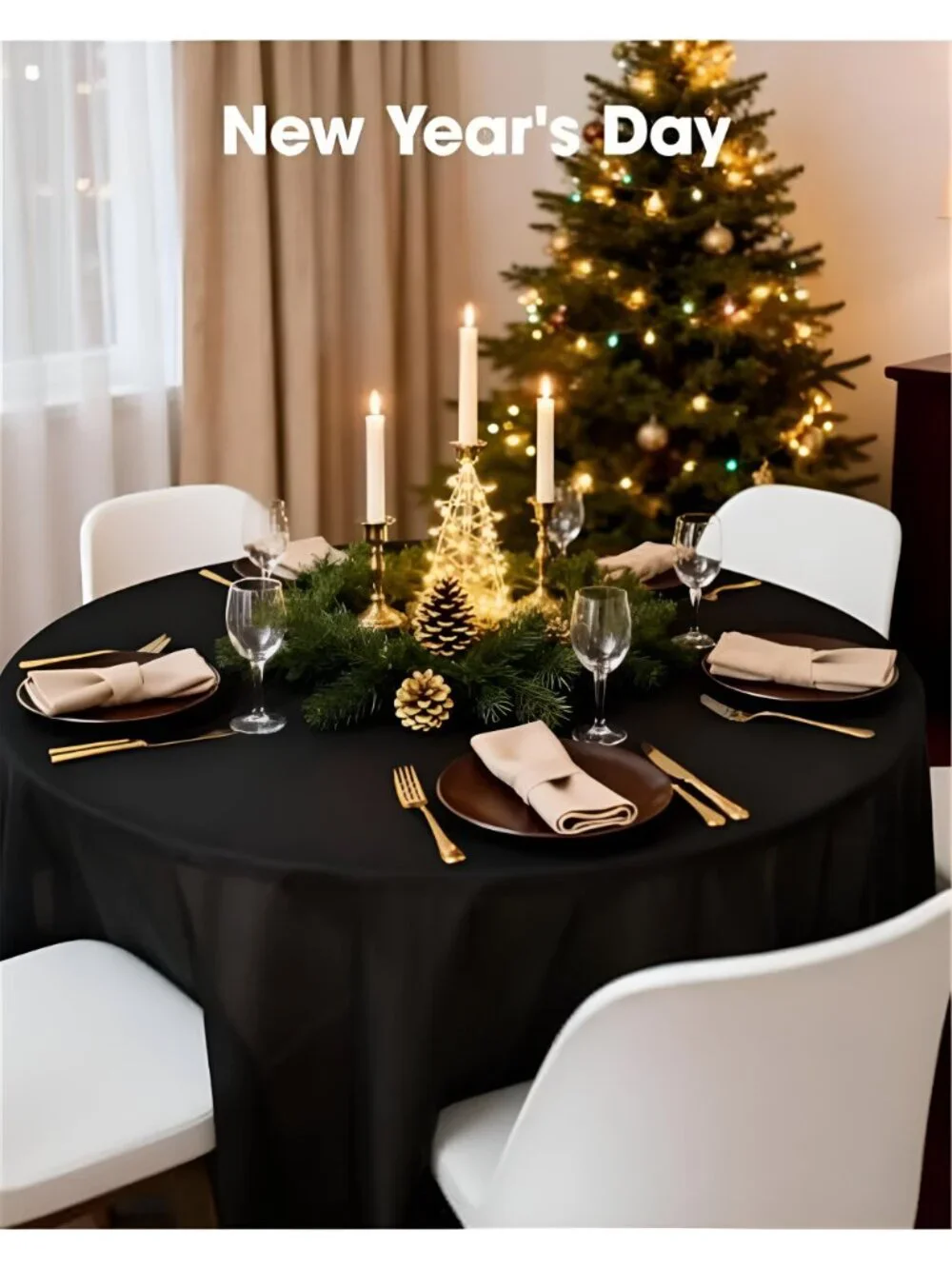 Plastic Table Cloth Disposable 10 Pack, 84'' Round Table Cloths